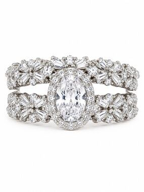 💍 3.0 Carat Moissanite Bridal Ring Set | Size 6 | 925 Sterling Silver | New